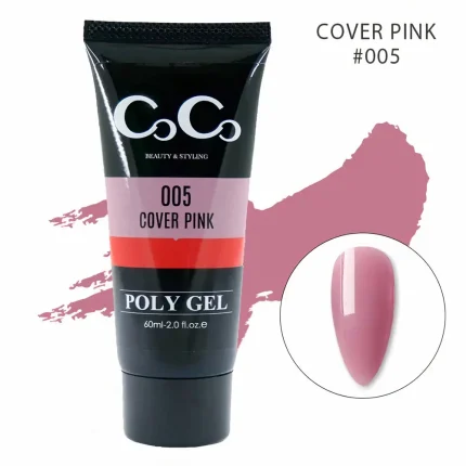 پلی ژل کوکو شماره Cover Pink 05 حجم 60 میل با رنگ کاور صورتی مناسب کاشت ناخن